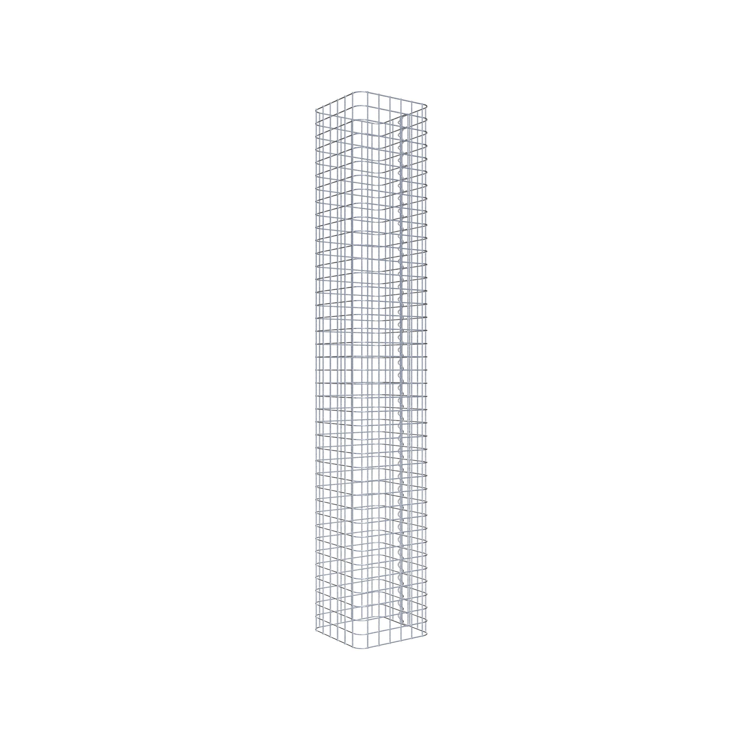 Colonne de gabions, carrée, galvanisée à chaud, 32 cm x 32 cm, hauteur 200 cm, MW 5 cm x 5 cm