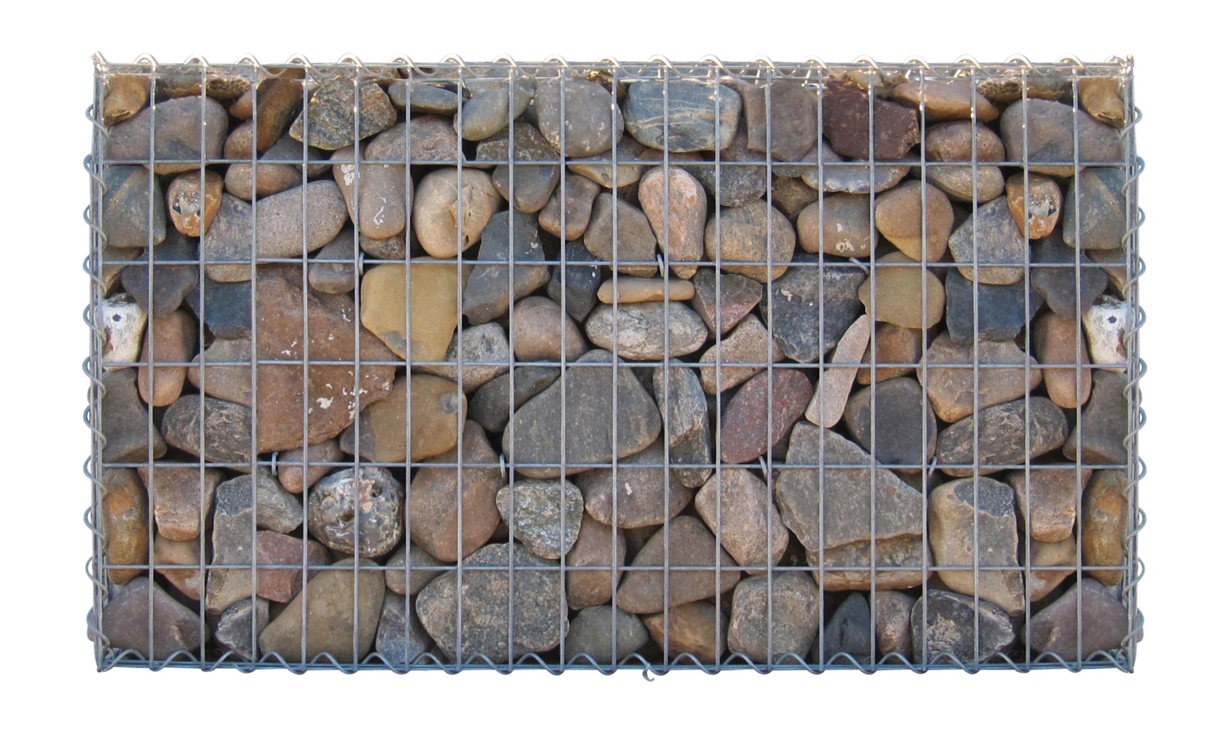 Gabião 100 cm x 60 cm x 30 cm (C x A x P), malhagem 5 cm x 10 cm, espiral
