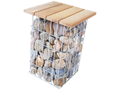 Tabouret galvanisé à chaud MW 5 x 10 cm, TEAK