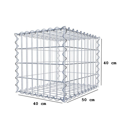 Gabion 50 cm x 40 cm x 40 cm (L x H x D), mesh size 5 cm x 10 cm, spiral