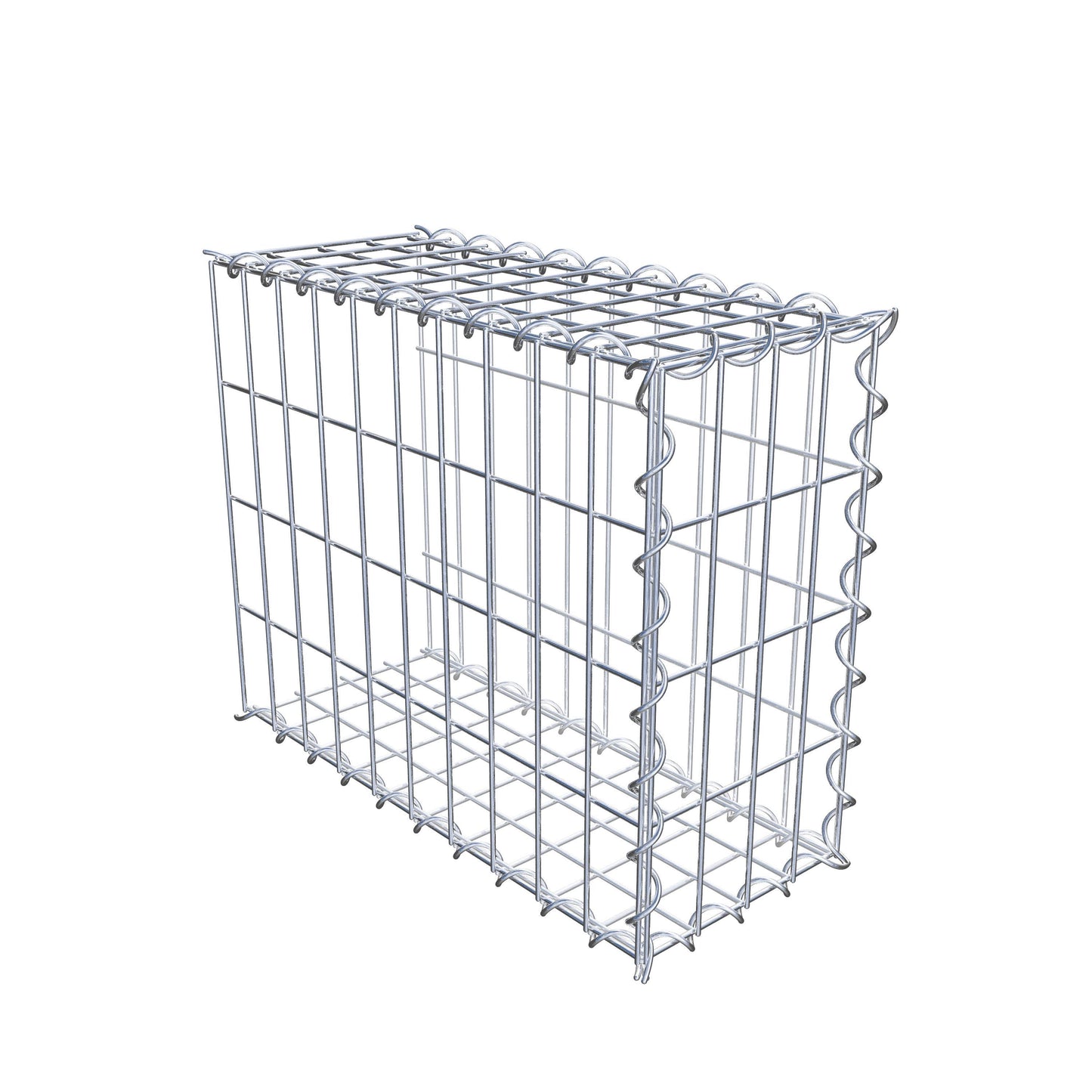 Gabion rapporté type 2 50 cm x 40 cm x 20 cm (L x H x P), mailles 5 cm x 10 cm, spirale