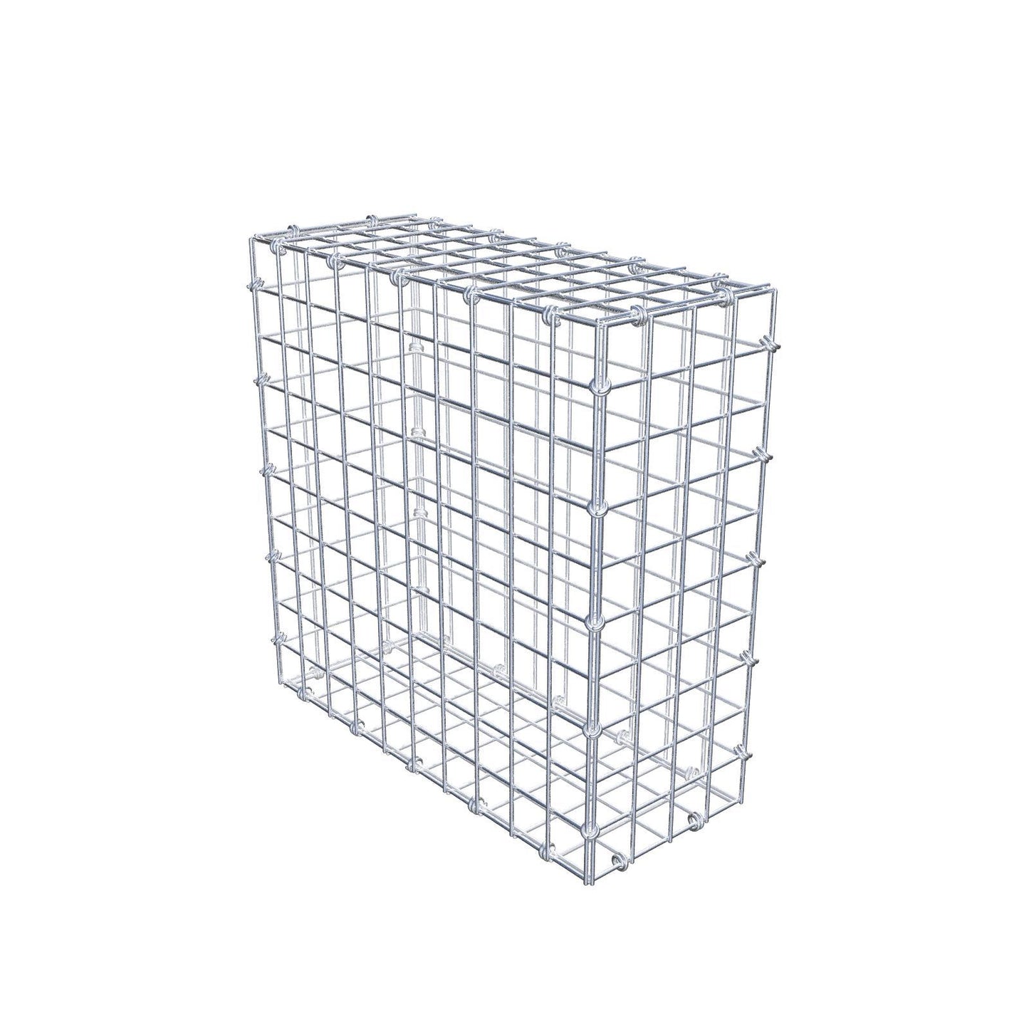 Gabion 50 cm x 50 cm x 20 cm (L x H x D), maskstorlek 5 x 5 cm, spiralring