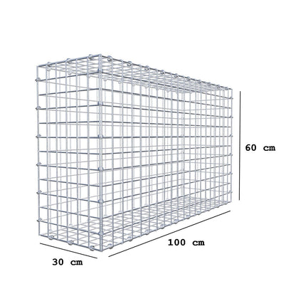 Gabion 100 cm x 60 cm x 30 cm (L x H x D), mesh size 5 x 5 cm, spiral ring