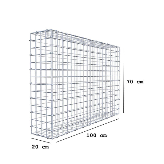 Gabion 100 cm x 70 cm x 20 cm (L x H x D), mesh size 5 x 5 cm, spiral ring