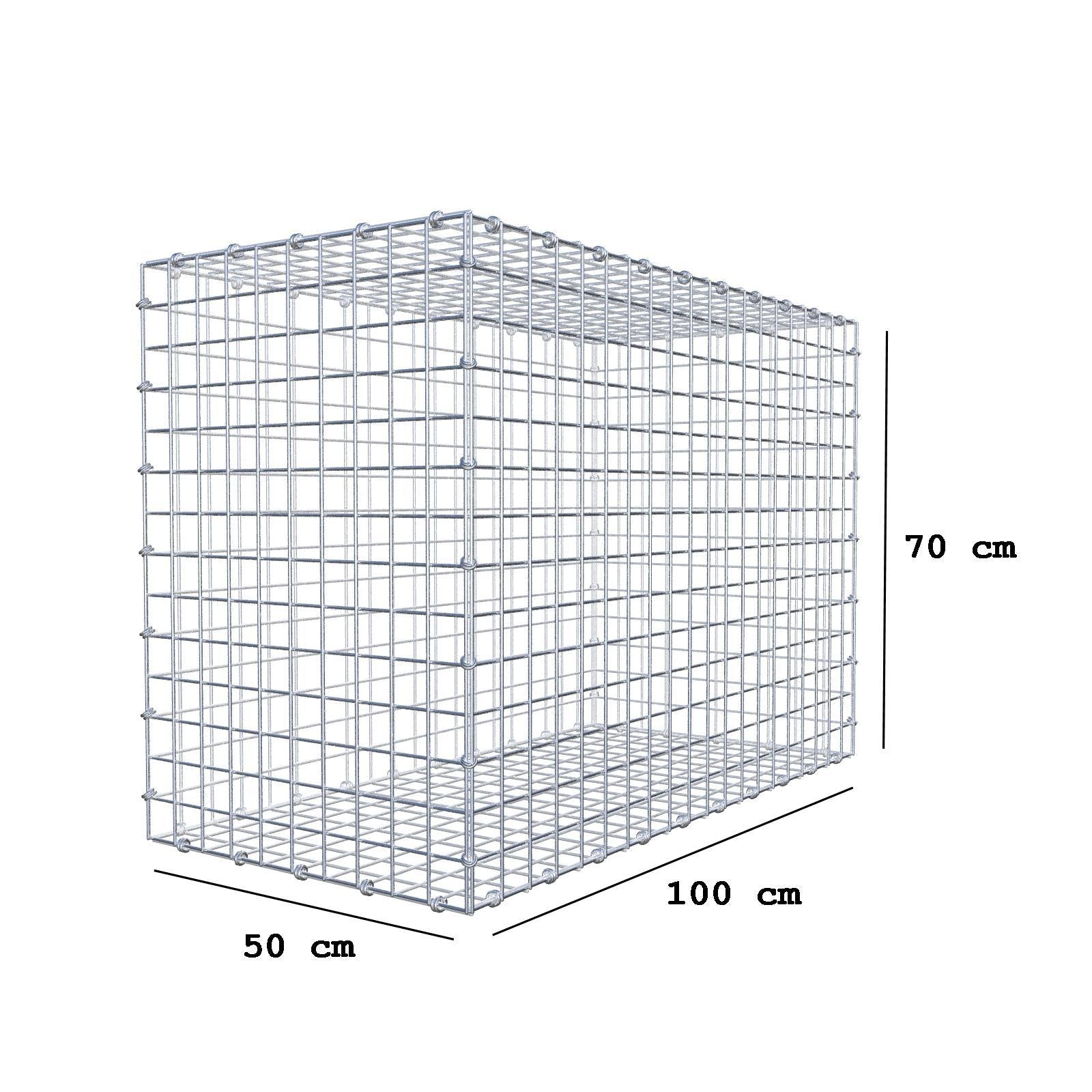 Gabion 100 cm x 70 cm x 50 cm (L x H x P), mailles 5 x 5 cm, anneau en spirale