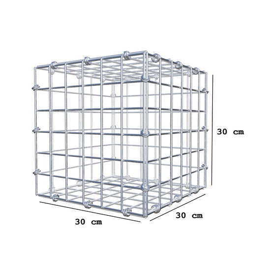 Gabion 30 cm x 30 cm x 30 cm (L x H x P), mailles 5 x 5 cm, anneau en spirale