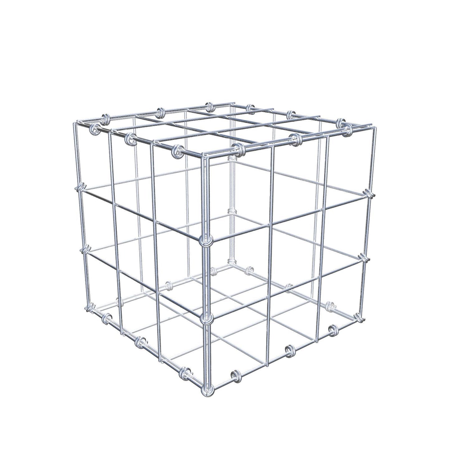 Gabion 30 cm x 30 cm x 30 cm (L x H x D), maskestørrelse 10 x 10 cm, spiralring