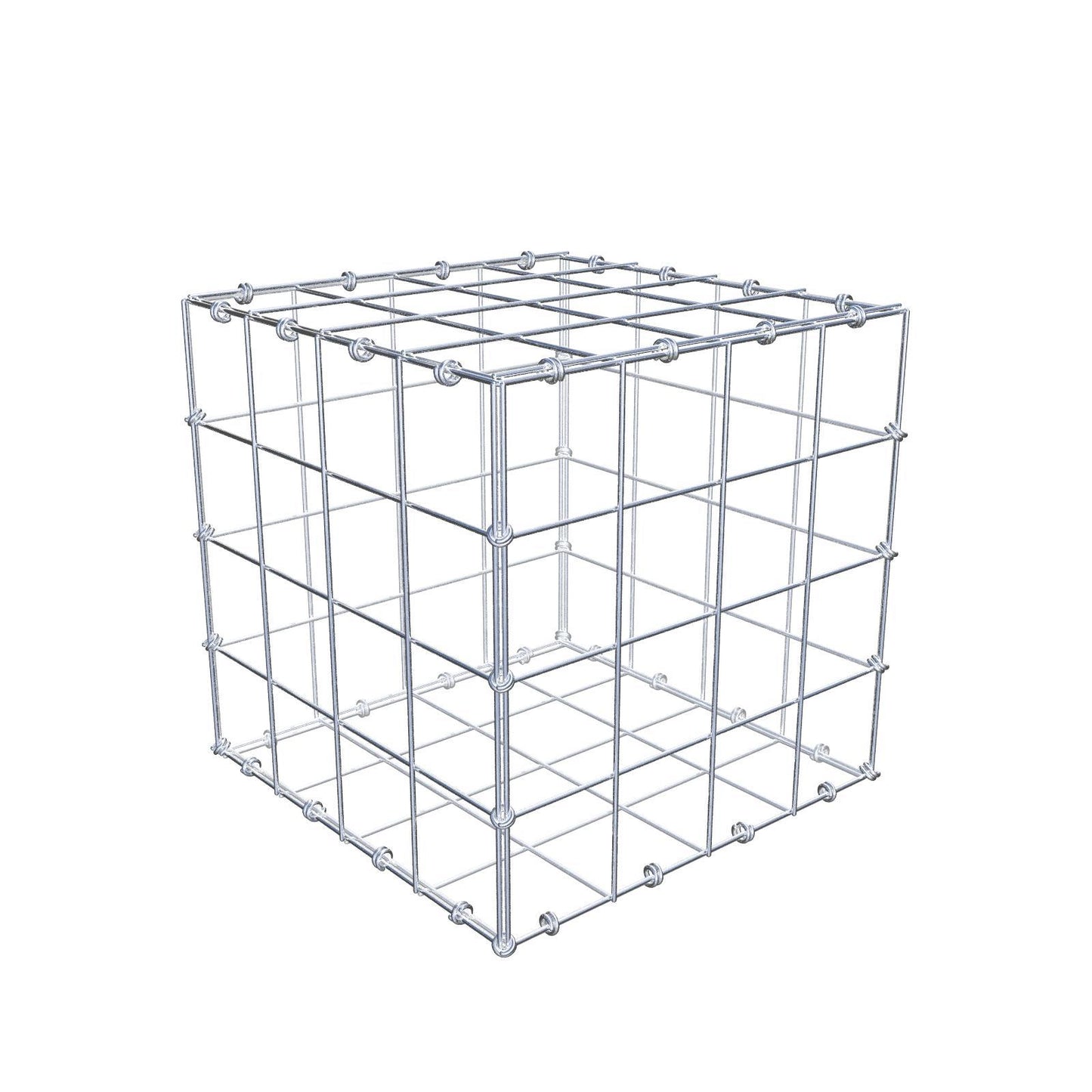 Gabione 40 cm x 40 cm x 40 cm (L x H x T), Maschenweite 10 x 10 cm, Spiralring