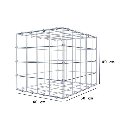 Gabion 50 cm x 40 cm x 40 cm (L x H x P), mailles 10 x 10 cm, anneau en spirale