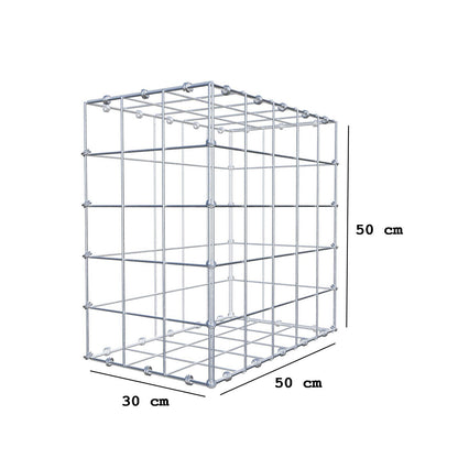 Gabion 50 cm x 50 cm x 30 cm (L x H x P), mailles 10 x 10 cm, anneau en spirale