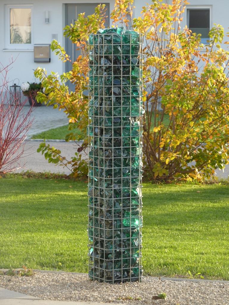 Colonne gabion carrée 22 cm x 22 cm, hauteur 160 cm, L 5 cm x 5 cm