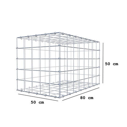 Gabion 80 cm x 50 cm x 50 cm (L x H x P), mailles 10 x 10 cm, anneau en spirale