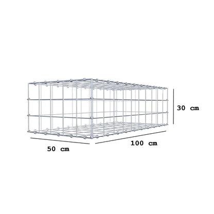 Gabione 100 cm x 30 cm x 50 cm (L x H x T), Maschenweite 10 x 10 cm, Spiralring