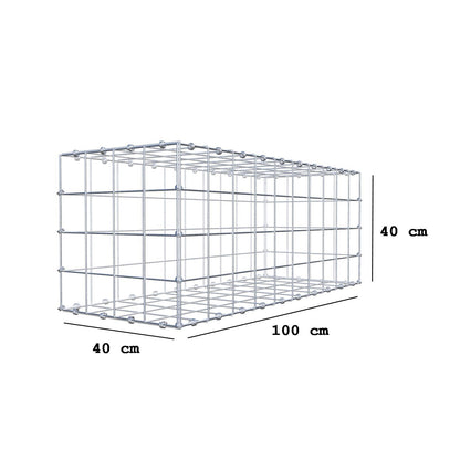 Gabion 100 cm x 40 cm x 40 cm (L x H x P), mailles 10 x 10 cm, anneau en spirale