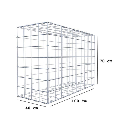 Gabion 100 cm x 70 cm x 40 cm (L x H x P), mailles 10 x 10 cm, anneau en spirale