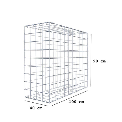 Gabion 100 cm x 90 cm x 40 cm (L x H x P), mailles 10 x 10 cm, anneau en spirale