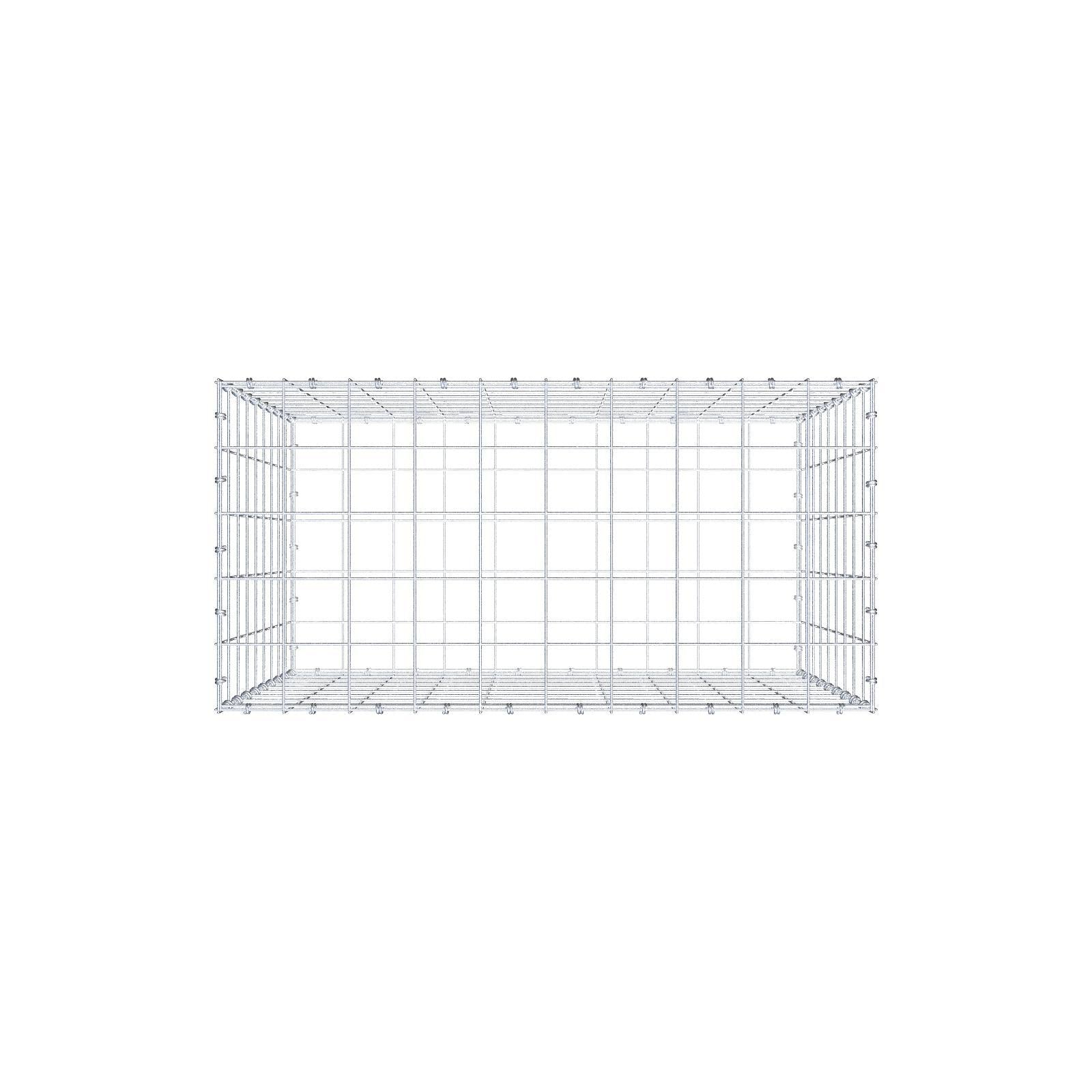 Gabion 100 cm x 90 cm x 50 cm (L x H x P), mailles 10 x 10 cm, anneau en spirale
