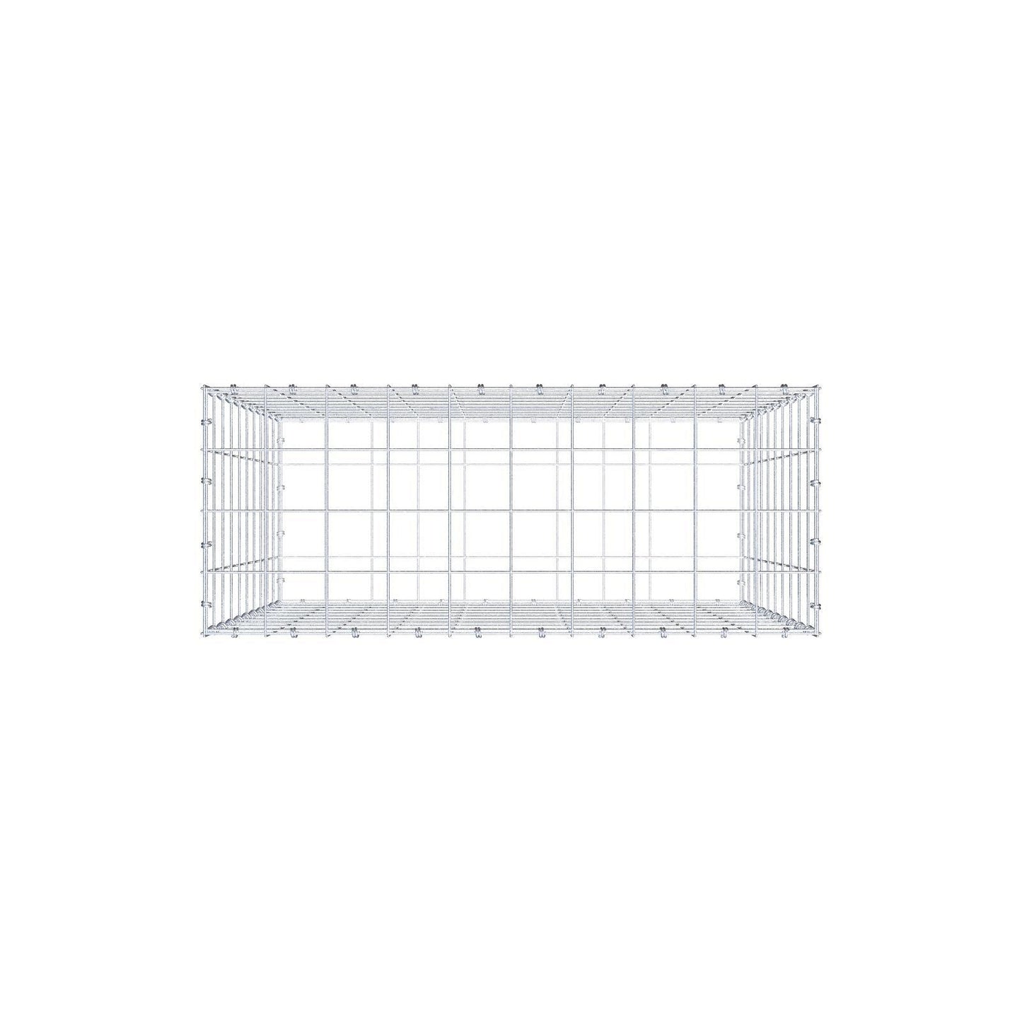 Gabbione 100 cm x 100 cm x 40 cm (L x H x P), maglia 10 x 10 cm, anello a spirale