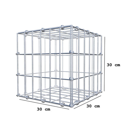 Gabione 30 cm x 30 cm x 30 cm (L x H x T), Maschenweite 5 x 10 cm, Spiralring