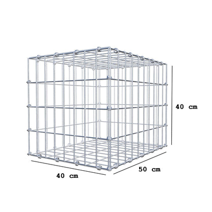 Gabion 50 cm x 40 cm x 40 cm (L x H x D), maskestørrelse 5 x 10 cm, spiralring