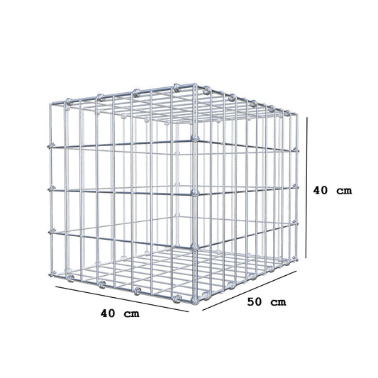 Gabion 50 cm x 40 cm x 40 cm (L x H x P), mailles 5 x 10 cm, anneau en spirale