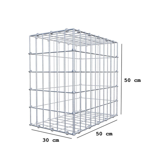 Gabion 50 cm x 50 cm x 30 cm (L x H x P), mailles 5 x 10 cm, anneau en spirale