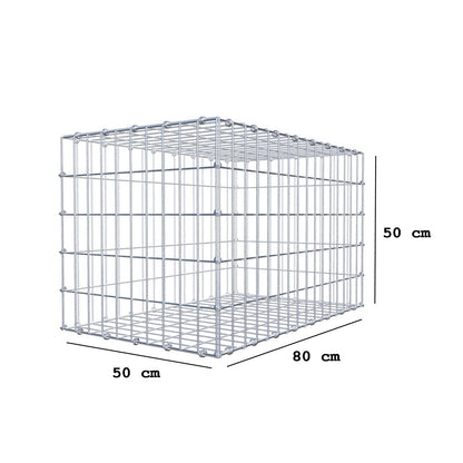 Gabion 80 cm x 50 cm x 50 cm (L x H x D), mesh size 5 x 10 cm, spiral ring