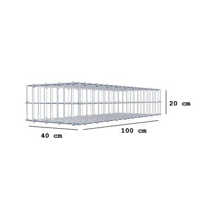 Gavión 100 cm x 20 cm x 40 cm (L x A x P), luz de malla 5 x 10 cm, anillo en espiral