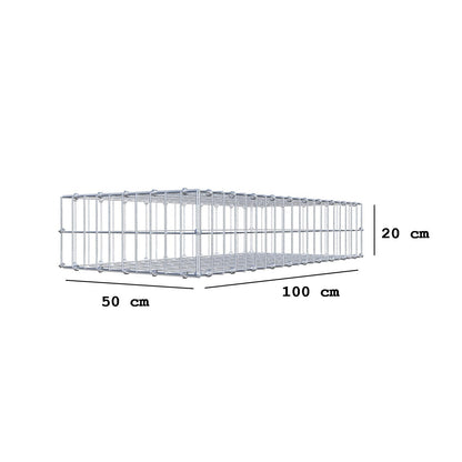 Gabione 100 cm x 20 cm x 50 cm (L x H x T), Maschenweite 5 x 10 cm, Spiralring