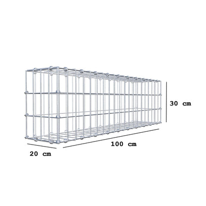 Gabion 100 cm x 30 cm x 20 cm (L x H x P), mailles 5 x 10 cm, anneau en spirale