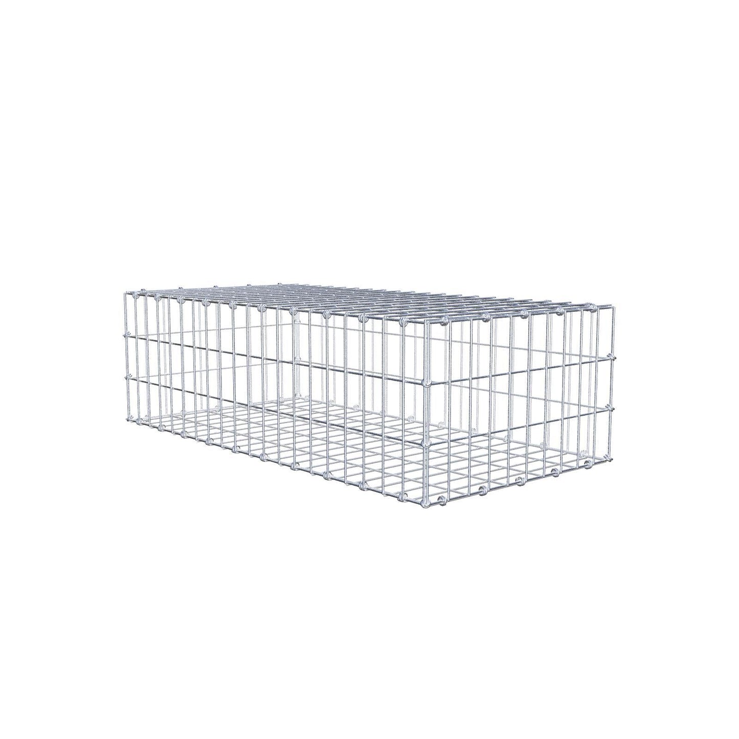 Gabion 100 cm x 30 cm x 50 cm (L x H x D), maskestørrelse 5 x 10 cm, spiralring