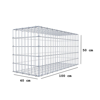 Gabion 100 cm x 50 cm x 40 cm (L x H x P), mailles 5 x 10 cm, anneau en spirale