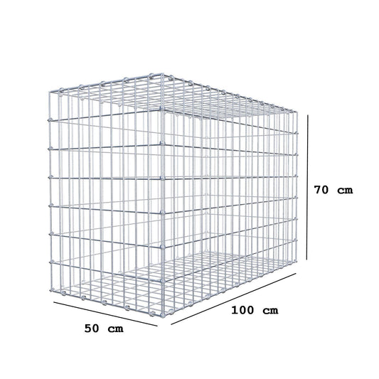 Gabion 100 cm x 70 cm x 50 cm (L x H x D), maskstorlek 5 x 10 cm, spiralring