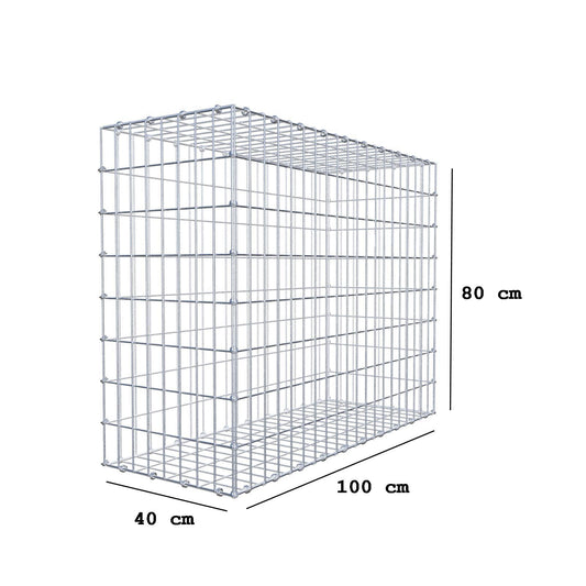 Gabion 100 cm x 80 cm x 40 cm (L x H x D), mesh size 5 x 10 cm, spiral ring