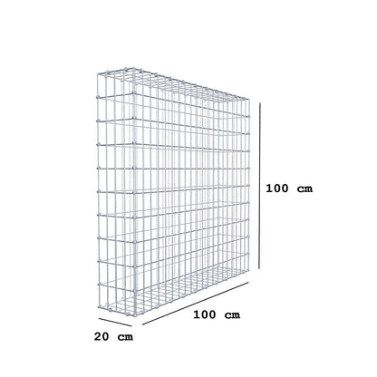 Schanskorf 100 cm x 100 cm x 20 cm (L x H x D), maaswijdte 5 x 10 cm, spiraalring