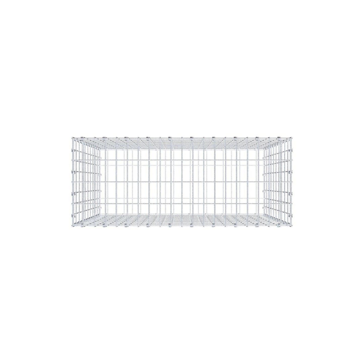Gabion 100 cm x 100 cm x 40 cm (L x H x D), maskestørrelse 5 x 10 cm, spiralring