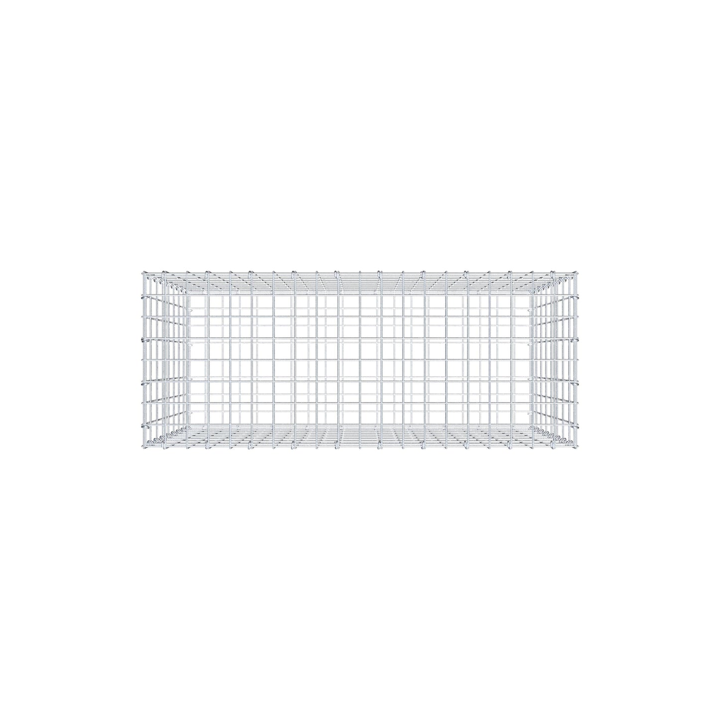 Gabion 100 cm x 80 cm x 40 cm (L x H x P), mailles 5 cm x 10 cm, anneau en C