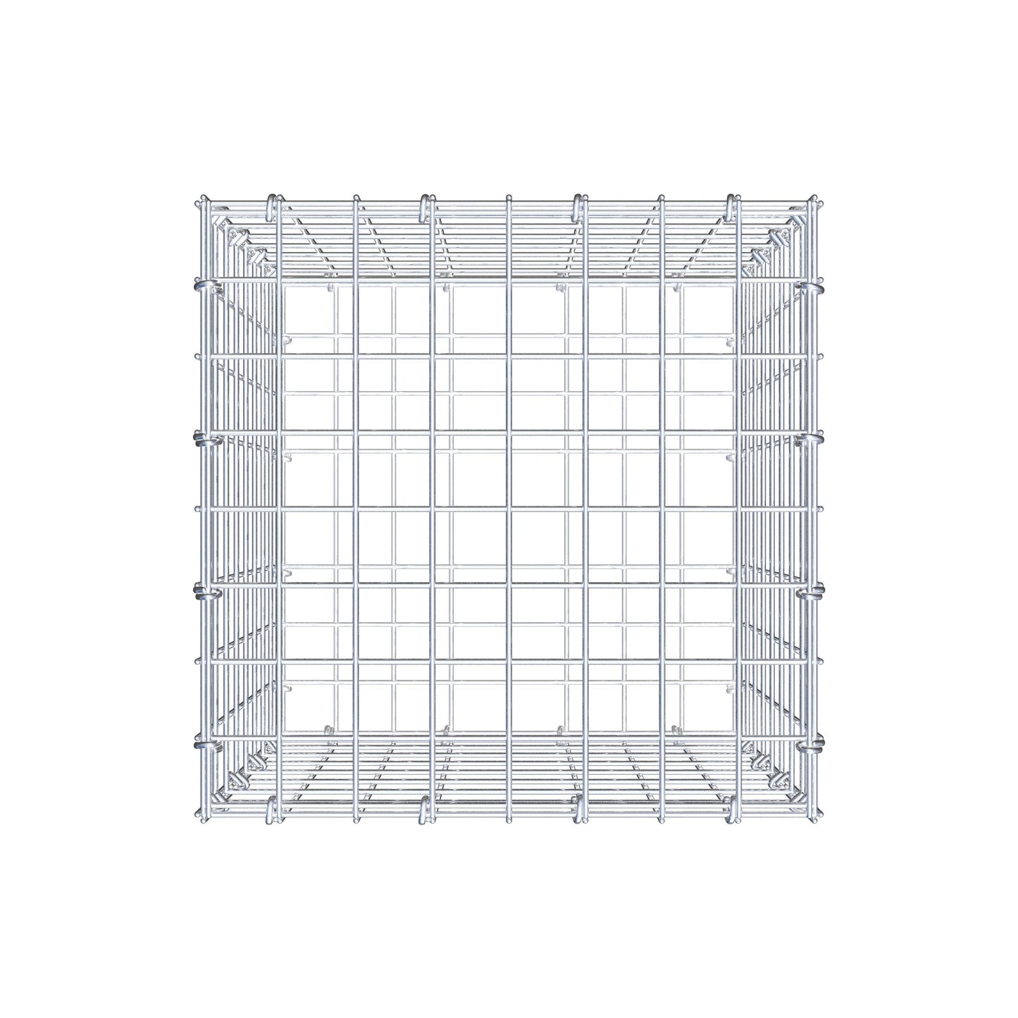 Gabion 40 cm x 40 cm x 40 cm (L x H x P), mailles 5 cm x 5 cm, anneau en C