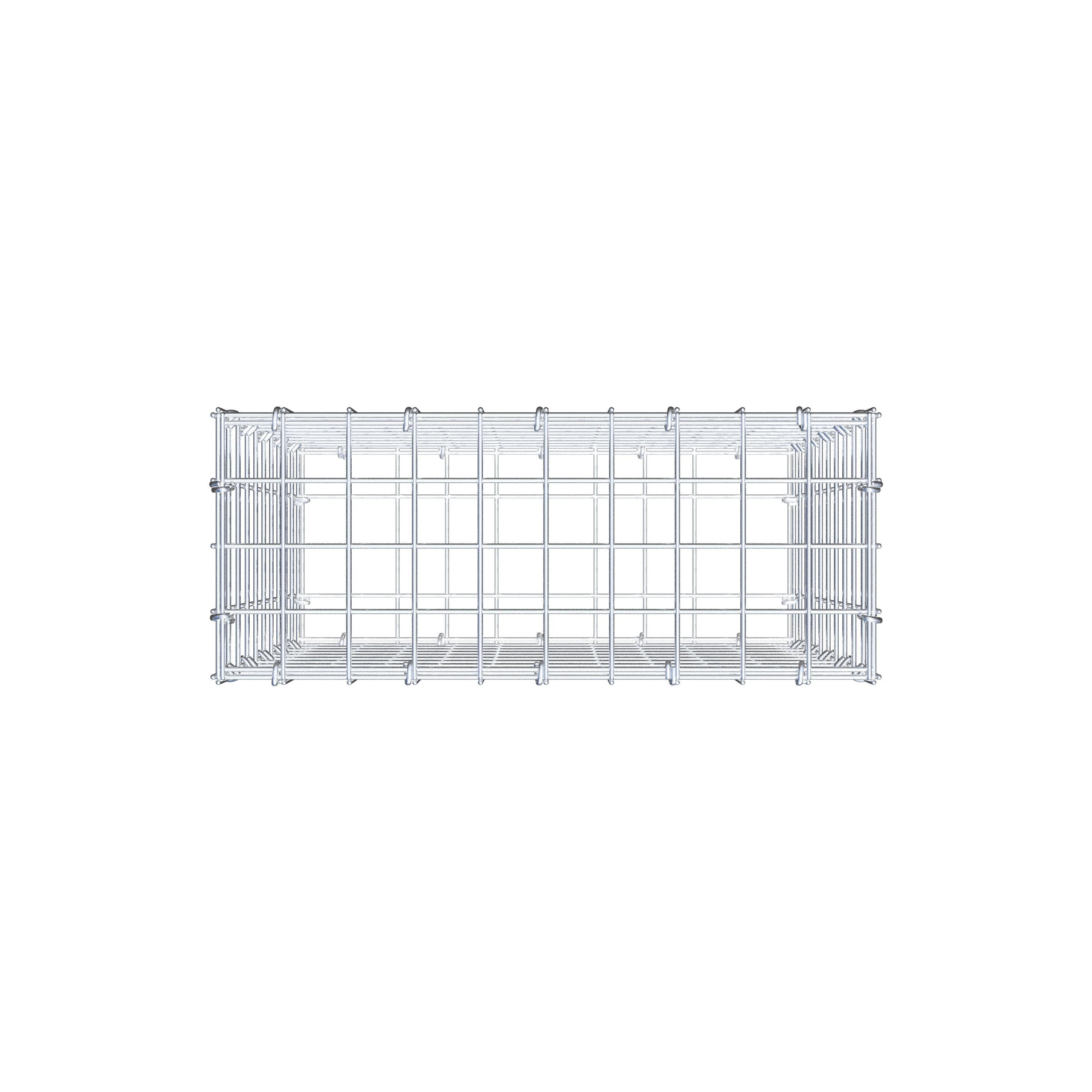 Gabion 50 cm x 50 cm x 20 cm (L x H x P), maillage 5 cm x 5 cm, anneau en C