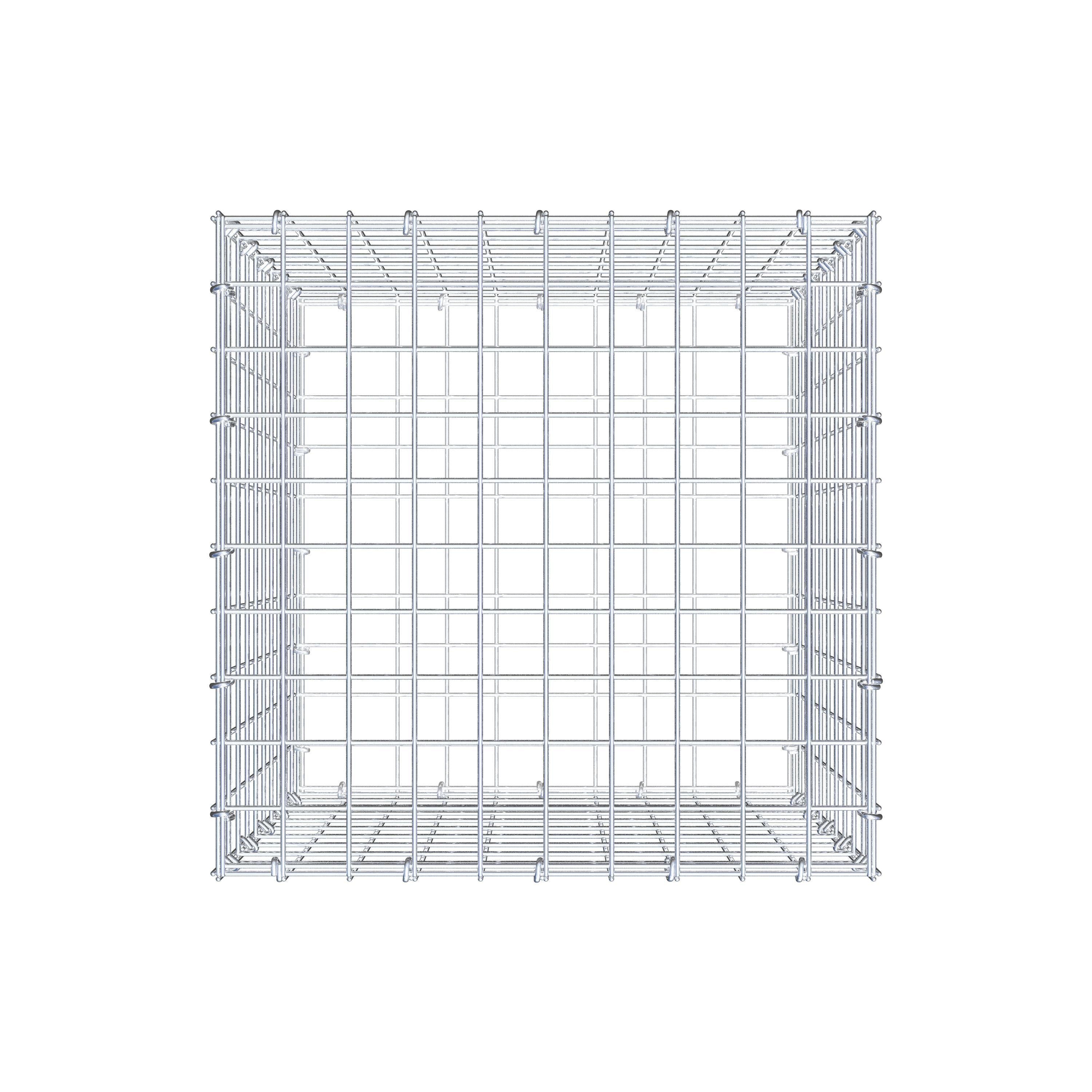 Gabion 50 cm x 50 cm x 50 cm (L x H x P), maillage 5 cm x 5 cm, anneau en C