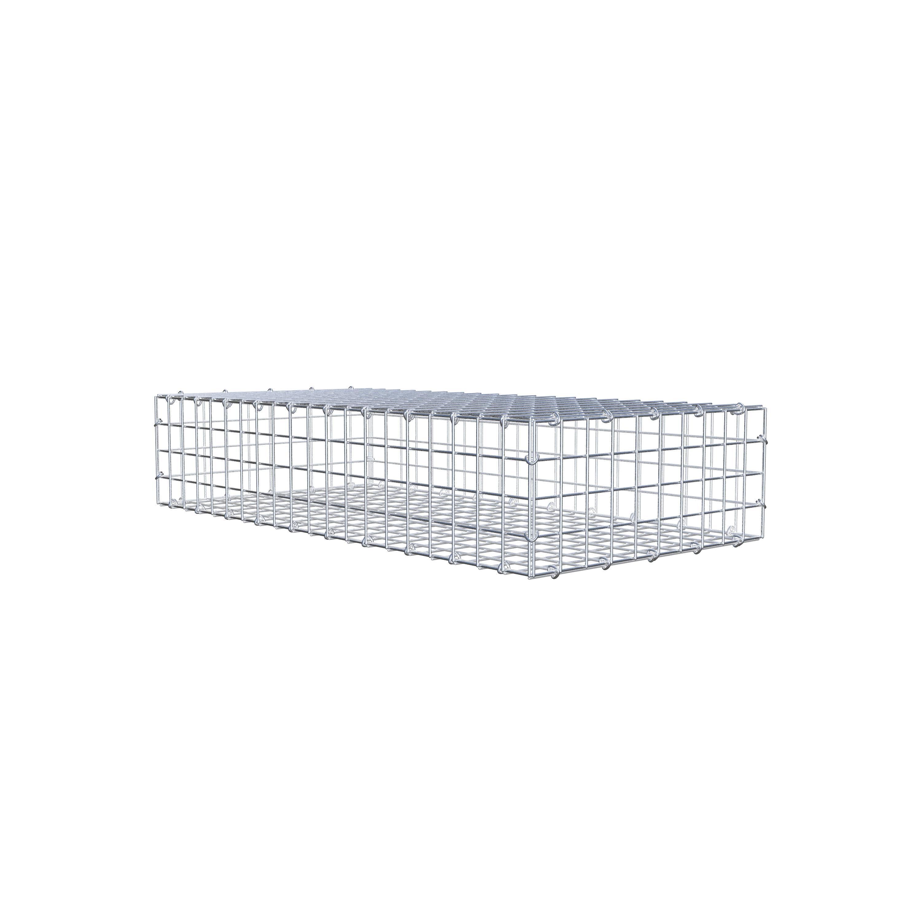 Gabion 100 cm x 20 cm x 50 cm (L x H x P), maille 5 cm x 5 cm, anneau en C