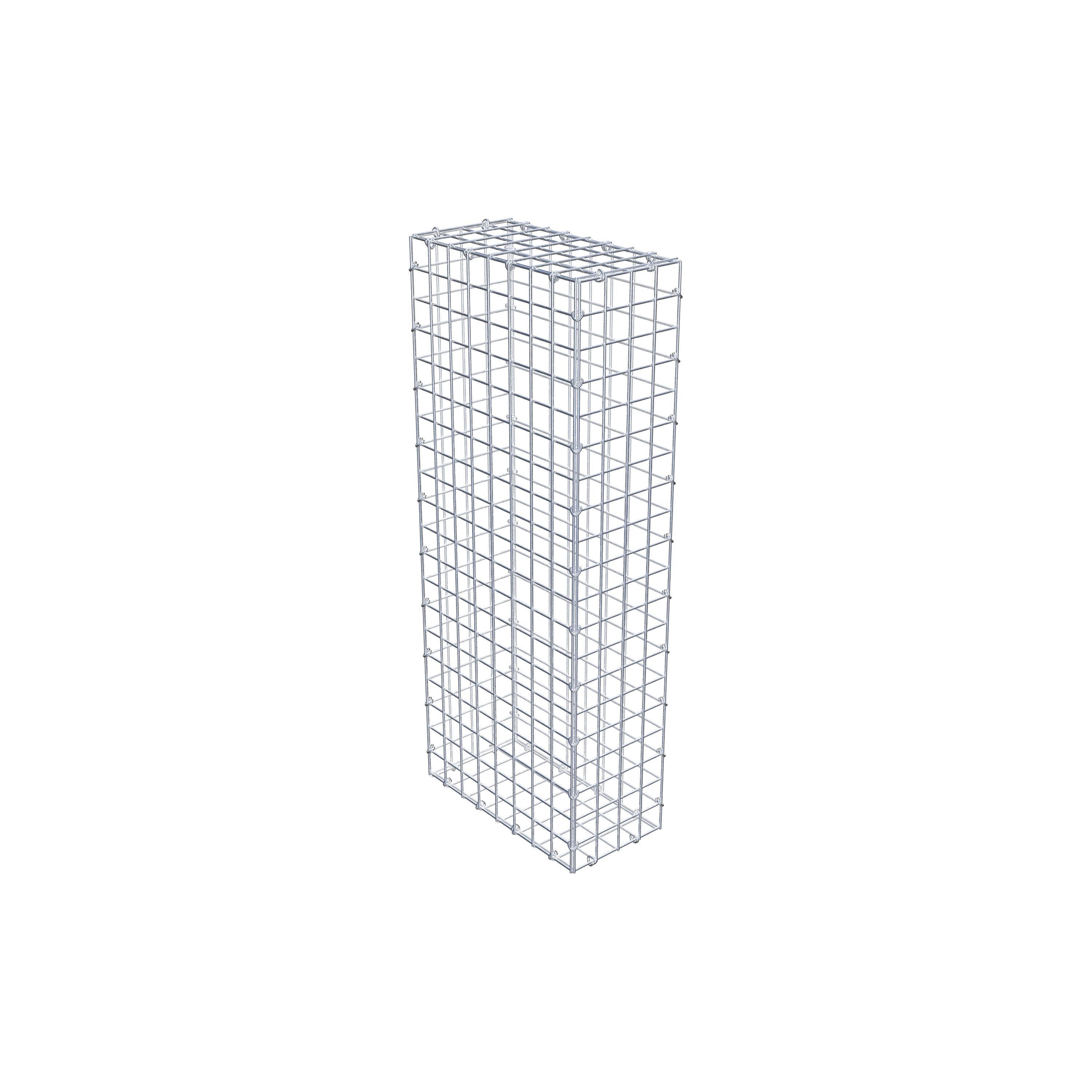 Gabion 100 cm x 40 cm x 20 cm (L x H x P), maille 5 cm x 5 cm, anneau en C