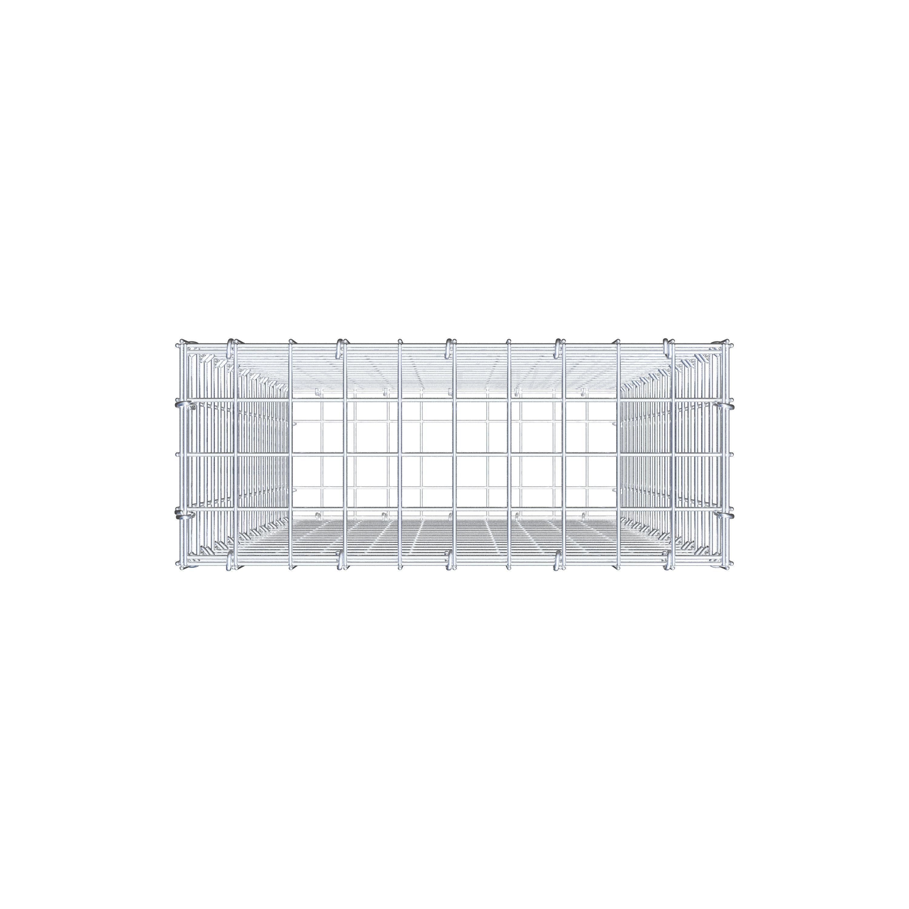 Gabion 100 cm x 50 cm x 20 cm (L x H x P), maille 5 cm x 5 cm, anneau en C