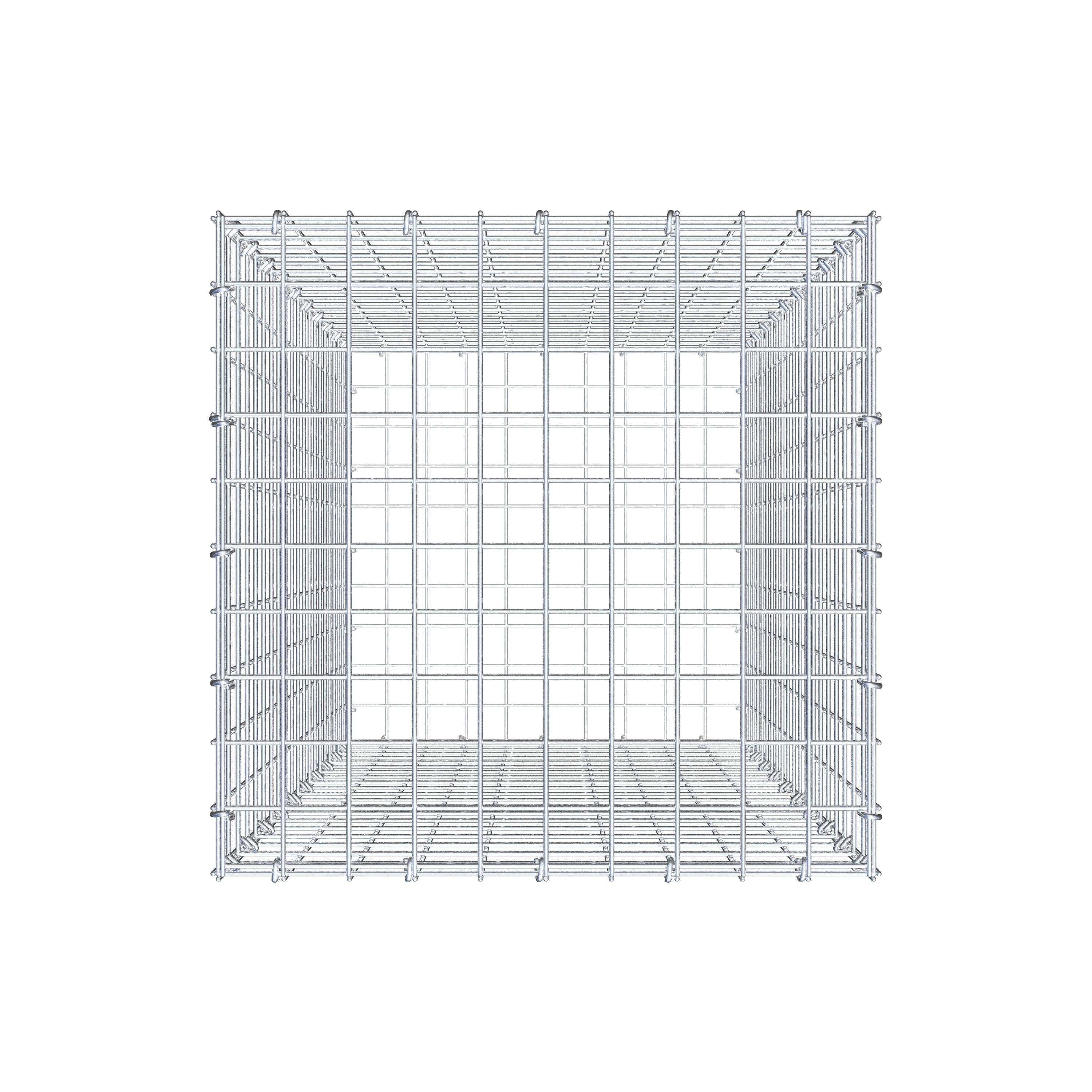 Gabion 100 cm x 50 cm x 50 cm (L x H x P), maillage 5 cm x 5 cm, anneau en C