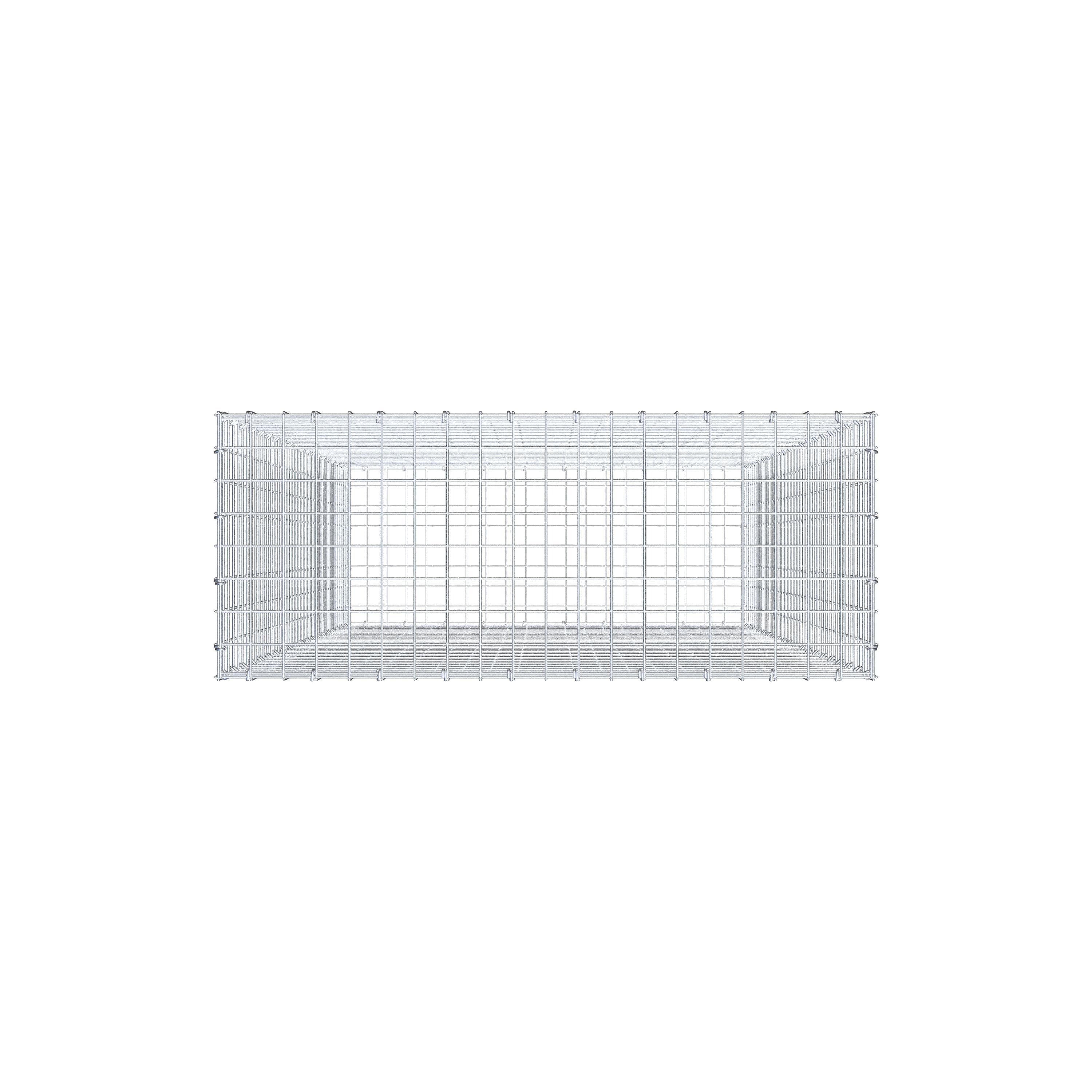 Gabion 200 cm x 100 cm x 40 cm (L x H x P), maille 5 cm x 5 cm, anneau en C