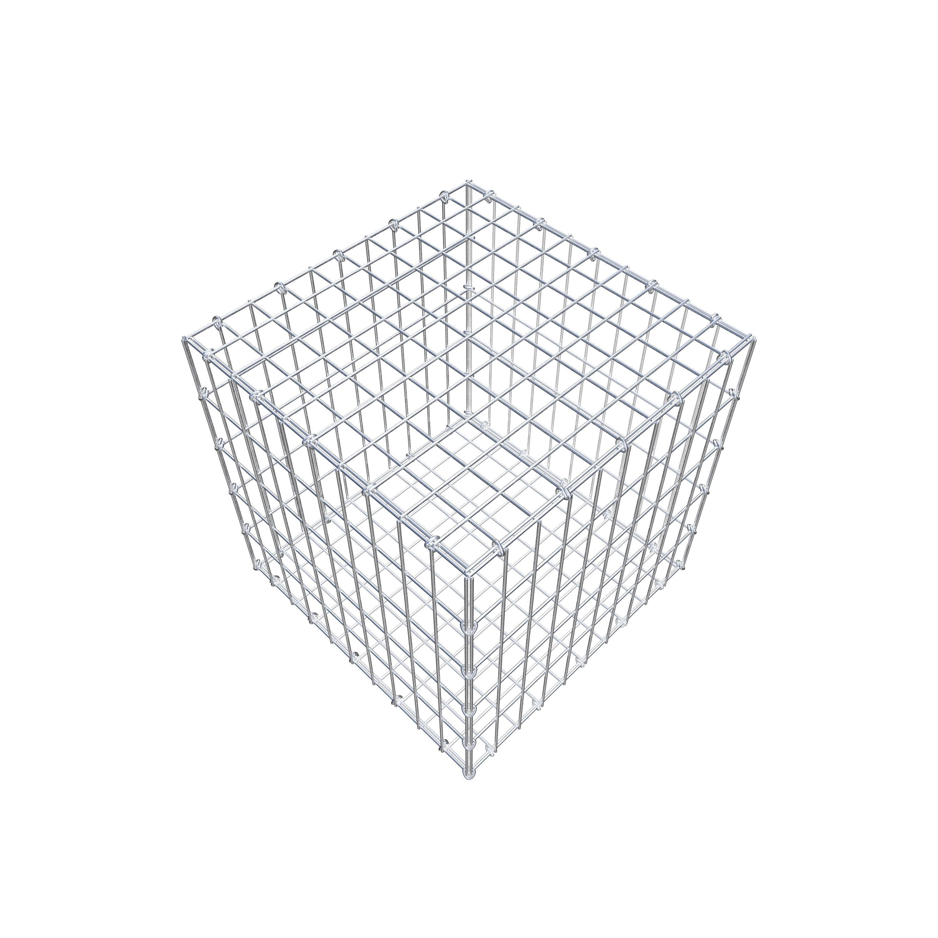 Gabion 50 cm x 50 cm x 50 cm (L x H x P), maillage 5 cm x 10 cm, anneau en C