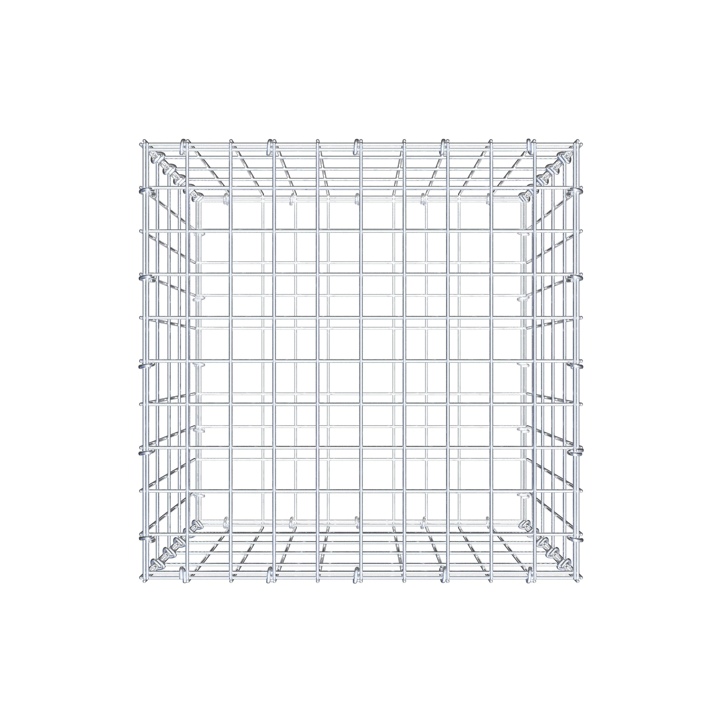 Gabion 50 cm x 50 cm x 50 cm (L x H x P), maillage 5 cm x 10 cm, anneau en C