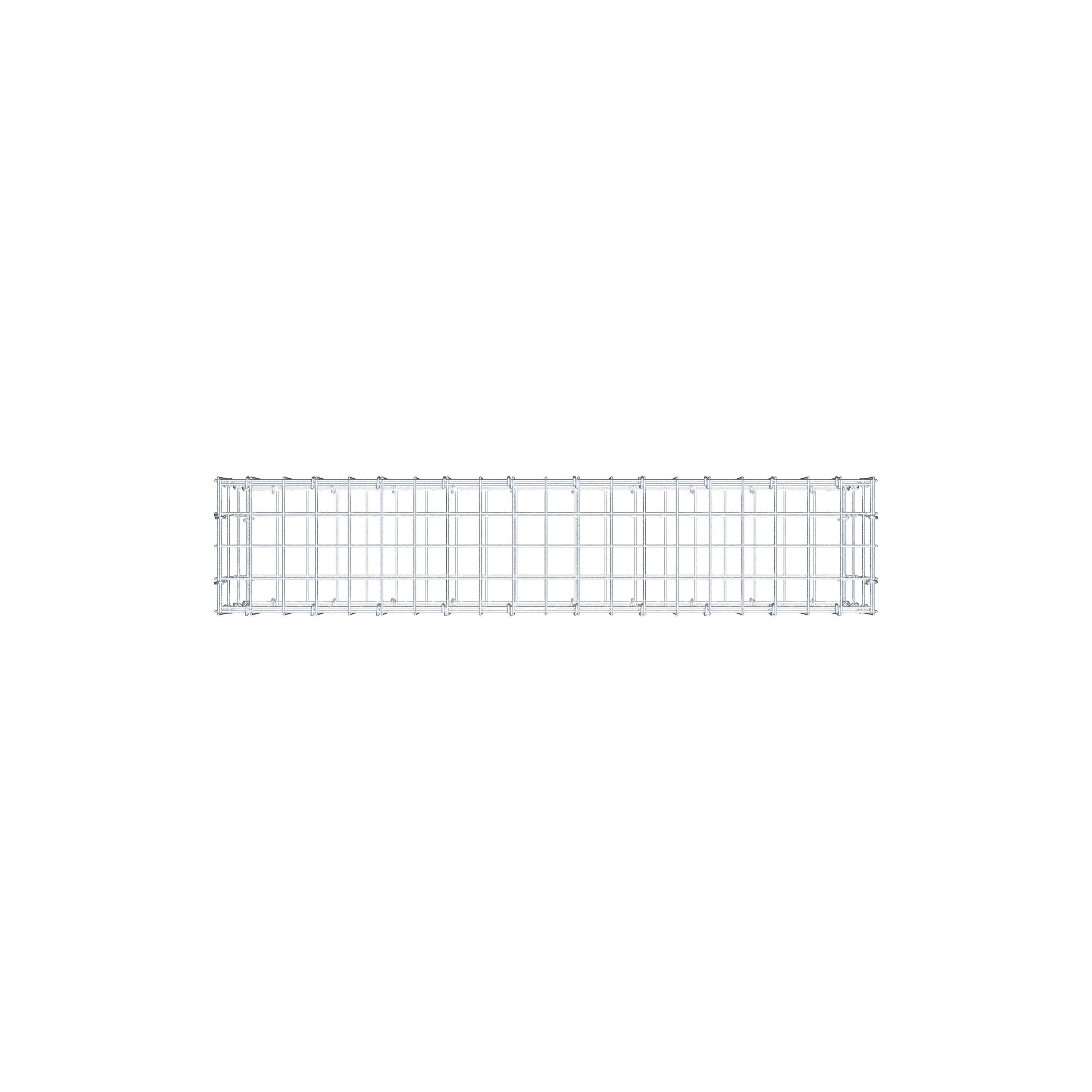 Gabion 100 cm x 30 cm x 20 cm (L x H x P), maille 5 cm x 10 cm, anneau en C