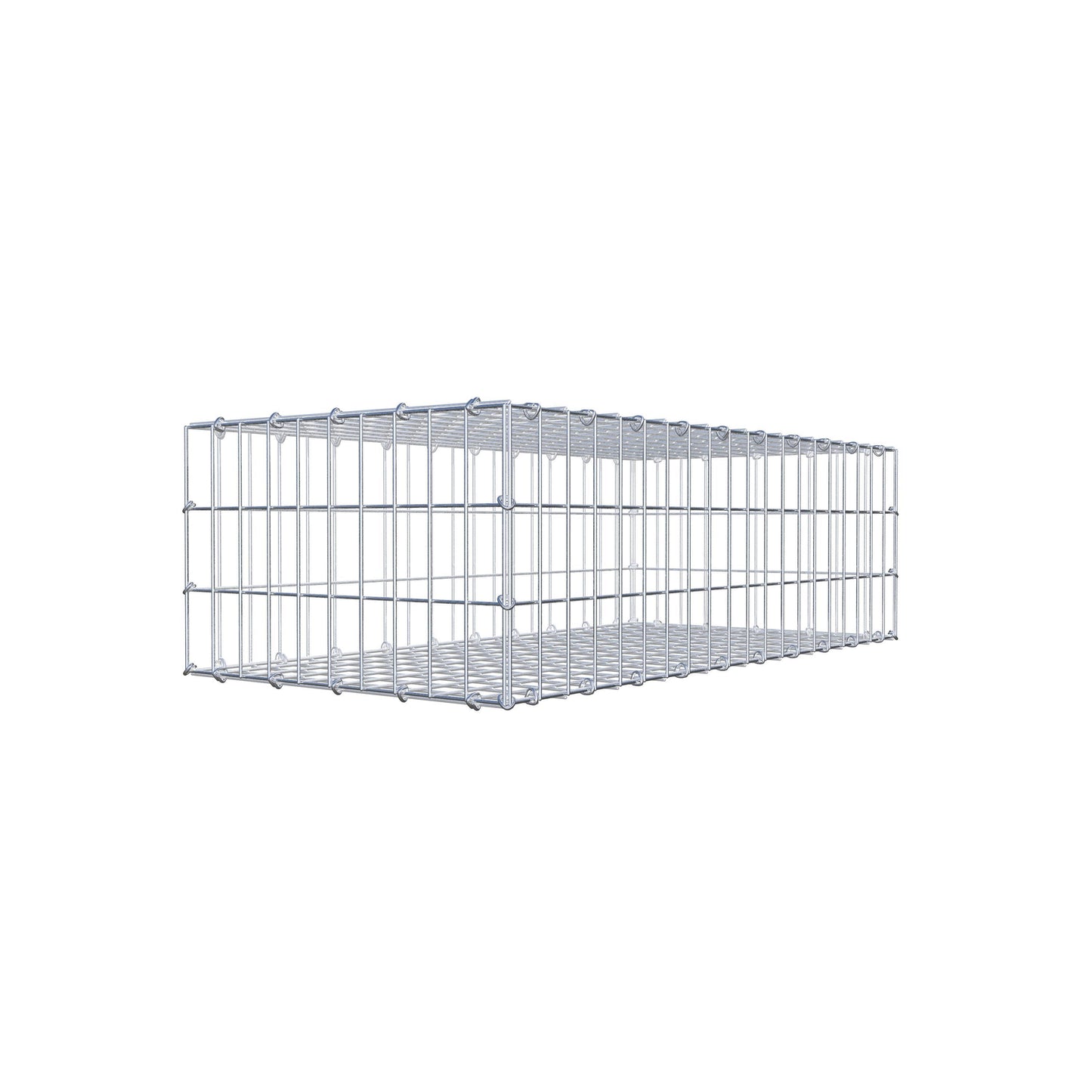Gabbione 100 cm x 30 cm x 50 cm (L x H x P), maglia 5 cm x 10 cm, anello a C