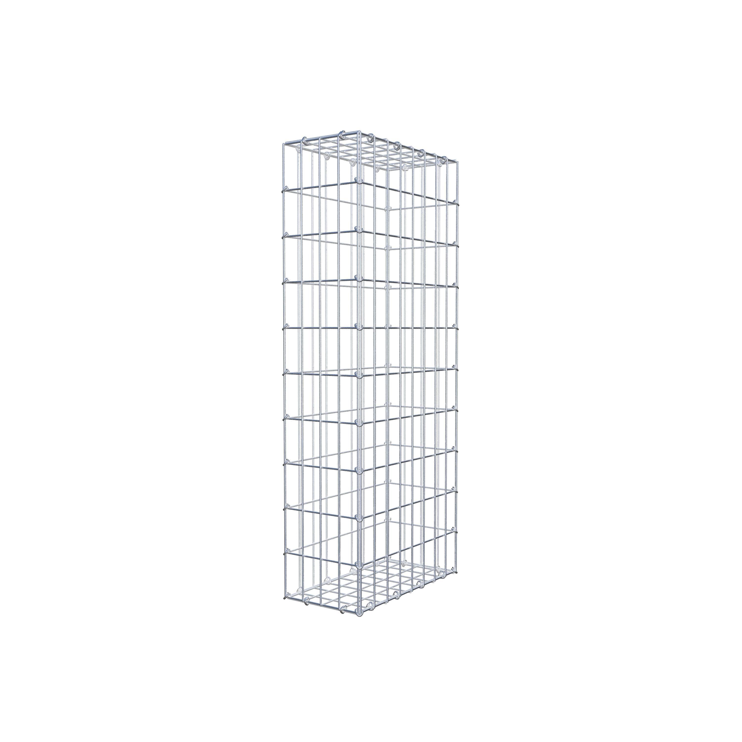 Gabion 100 cm x 40 cm x 20 cm (L x H x P), maille 5 cm x 10 cm, anneau en C